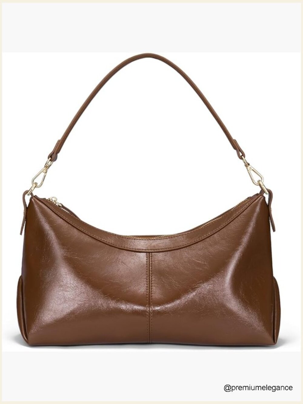 Trendy Hobo Bag with Zip Closure Designer Tote Handbag - PU Leather